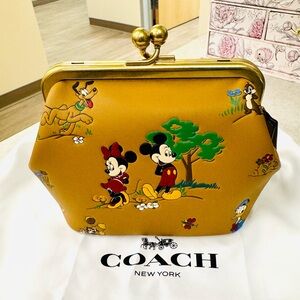 NWOT - Coach - Kisslock 14 -  Mickey and Friends - Honey Brown